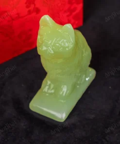 Tượng Mèo Đá Onyx Xanh - 12cm - M29010516