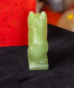 Tượng Mèo Đá Onyx Xanh - 12cm - M29010516