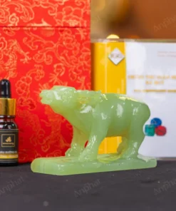 Tượng Trâu Đá Onyx Xanh - 12cm - M29010431