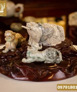 Thiềm Thừ Ngọc | Thiềm Thừ Ngọc Phỉ Thúy | Combo Thiềm Thừ (Cóc 3 Chân, Cóc Ngậm Tiền) Tỳ Hưu Tài Lộc Ngọc Jadeit - M1221