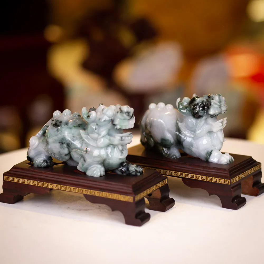 Cặp Tỳ Hưu Ngọc Phỉ Thúy (Ngọc Jadeite) Tự Nhiên Cao Cấp 2kg - M23501