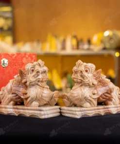 Cặp Tỳ Hưu Đá Canxit Nâu Vàng - 6,51kg - M2877651