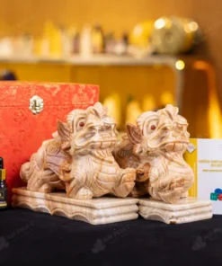 Cặp Tỳ Hưu Đá Canxit Nâu Vàng - 6,51kg - M2877651