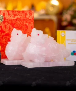 Cặp Tỳ Hưu Onyx Hồng 15cm - M293134