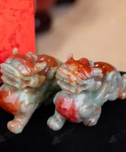 Cặp Tỳ Hưu Serpentine Huyết Ngọc - 15cm - M2858163