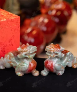 Cặp Tỳ Hưu Serpentine Huyết Ngọc - 15cm - M2858163