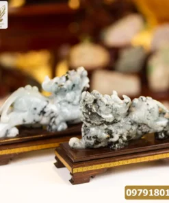 Cặp Tỳ Hưu Ngọc Phỉ Thúy (Ngọc Jadeite) Tự Nhiên Cao Cấp 5,4kg, 24cm - M2282