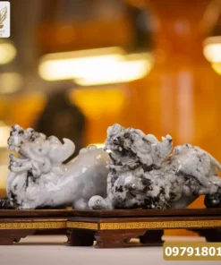 Cặp Tỳ Hưu Ngọc Phỉ Thúy (Ngọc Jadeite) Tự Nhiên Cao Cấp 5,4kg, 24cm - M2282