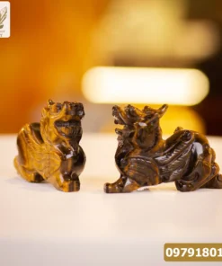 Cặp Tỳ Hưu Thạch Anh Mắt Hổ 10cm - M0699