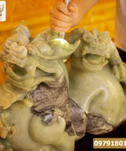 Cặp Tỳ Hưu Ngọc Serpentine Cổ Siêu Khủng - M1405