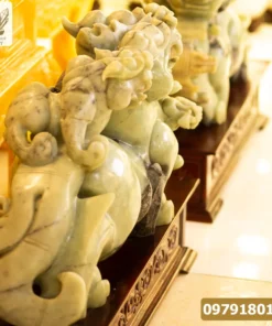 Cặp Tỳ Hưu Ngọc Serpentine Cổ Siêu Khủng - M1405