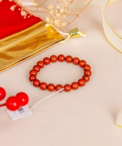 Vòng Tay Ngọc Bích Đỏ 1A 8 Ly 079-0481A-8