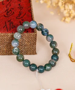 Vòng Tay Mã Não Xanh Rêu 3A 10 Ly 079-0383A-10