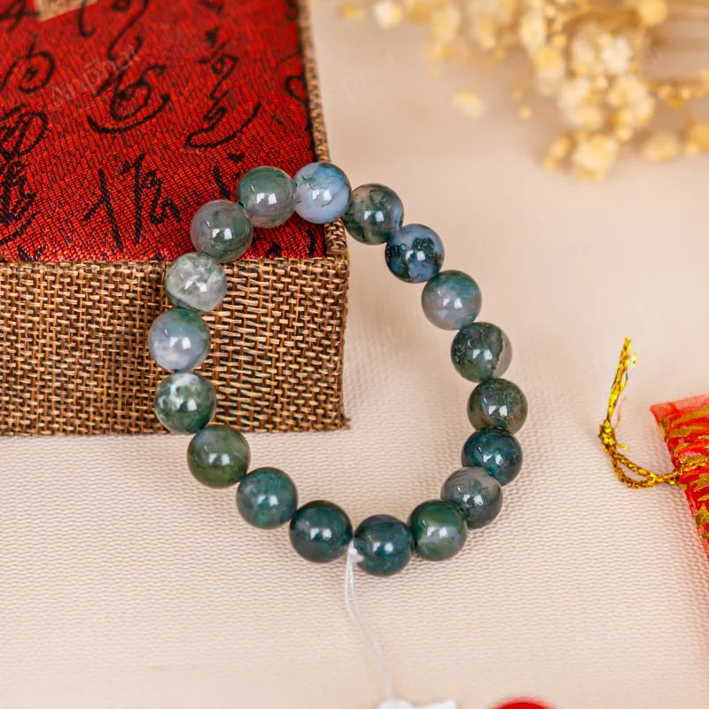 Vòng Tay Mã Não Xanh Rêu 3A 10 Ly 079-0383A-10