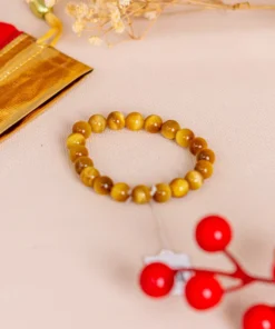 Vòng Tay Mắt Hổ Vàng Sáng 2A 8 Ly 079-0422A-8