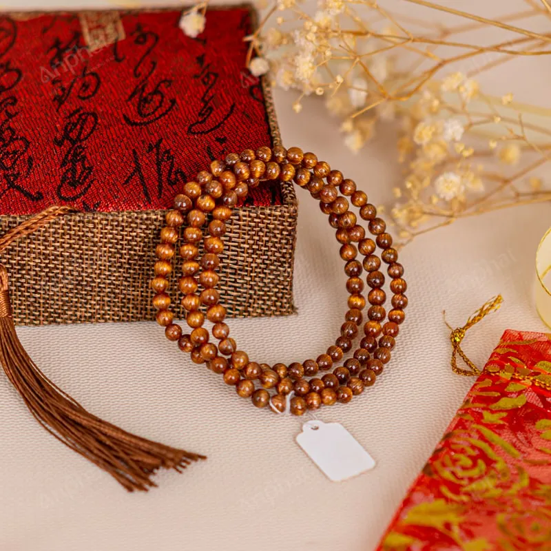 Vòng Tay Thạch Anh Nâu Đồng 4A Loại Cuốn 3 Vòng 5 Ly 080-0834A-5