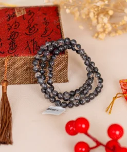 Vòng Tay Thạch Anh Tóc Đen 1A Loại Cuốn 3 Vòng 6,5 Ly 080-0811A-6.5