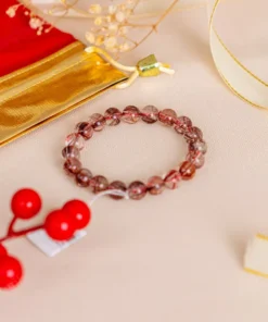 Vòng Tay Thạch Anh Tóc Đỏ 4A 10 Ly 079-0824A-10